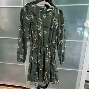 Floral Pattern Ruffle Hem Dress